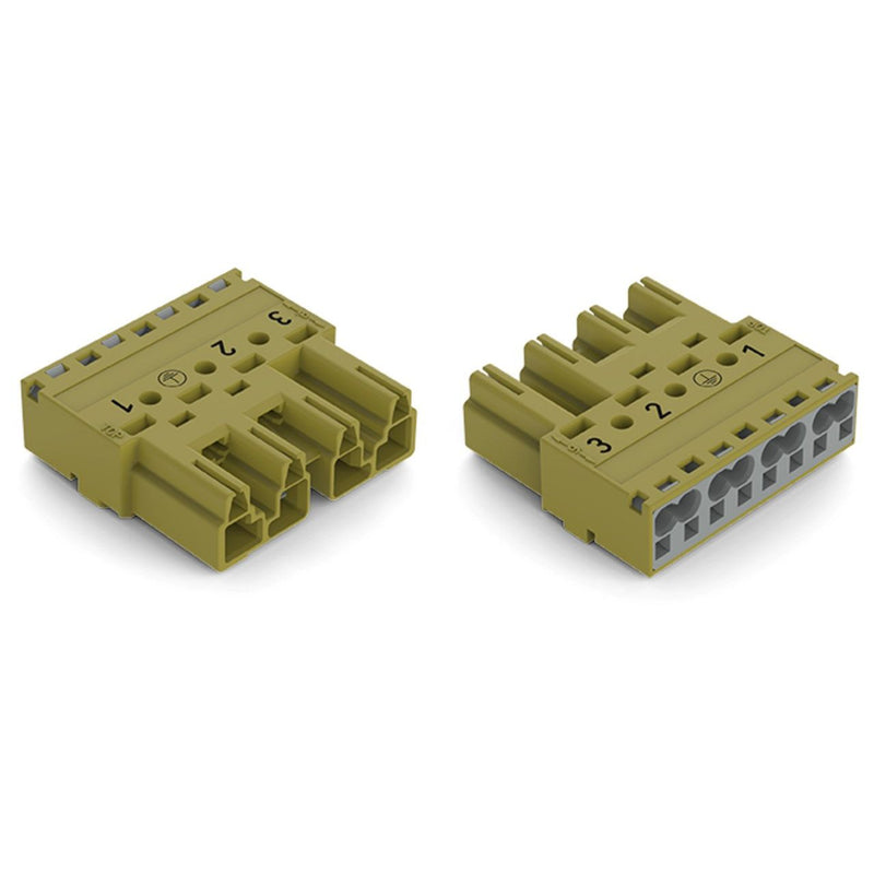 WAGO - Steckverbinder für steckbare Gebäudeinstallation Stecker 4-polig 770-274/073-000 Kod. B,hellgrün − 50 Stück