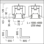 Zumtobel Group - Mechanisches Zubehör/Ersatzteile für Leuchten Eck-Kanal f.LED-Lichtlinie SLN2-C CL MRT L795BK schwarz