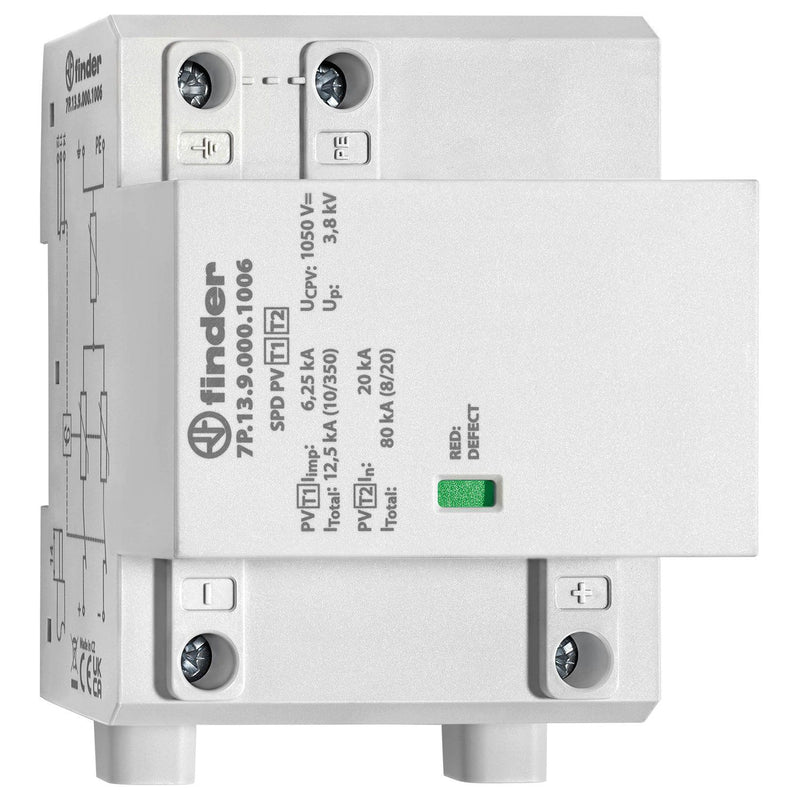 Finder - Blitzstromableiter für Energietechnik Blitz- u.Überspannungsabl. 7P.13.9.000.1006 Typ1+2, bis 1050 VDC