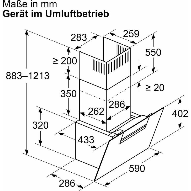 Bosch - Dunstabzugshaube Wandesse Schrägdesign DWK67FN60 Serie4,HomeConnect
