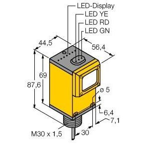 Turck - Reflexions-Lichtschranke Optoelektronischer Sensor Q45BW22LP − 1 Stück