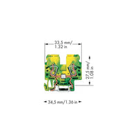 WAGO - Schutzleiter-Reihenklemme Schutzleiterklemme 870-917 0,08-2,5/4qmm gn/ge