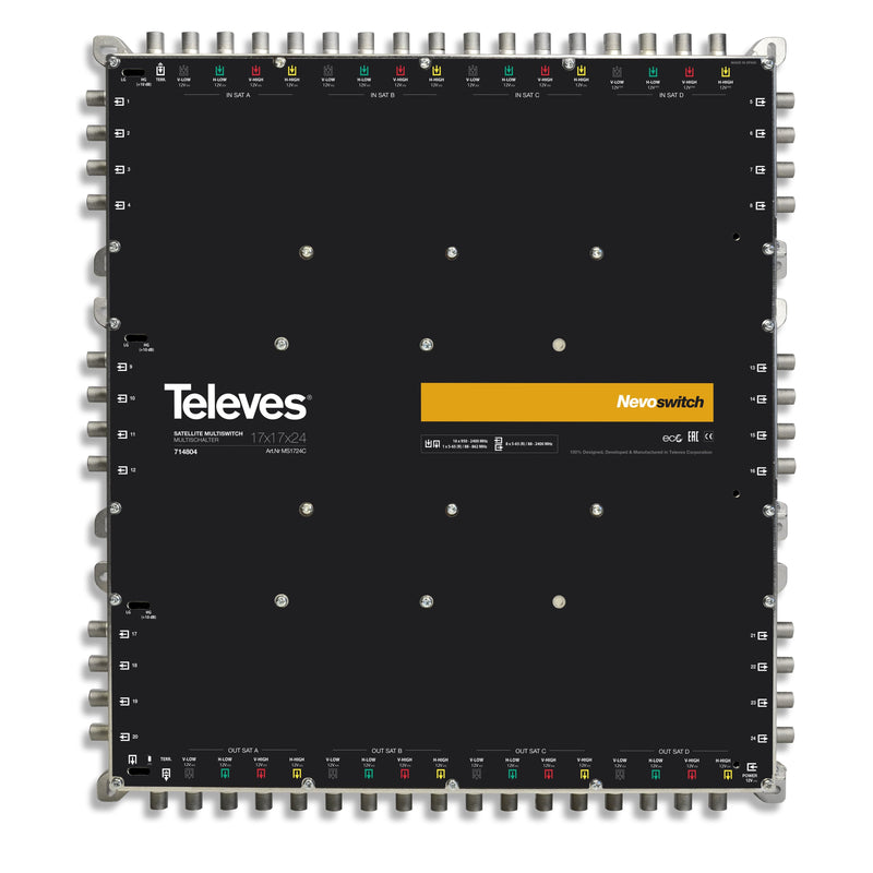 Televes - Multischalter Multischalter 17 in 24 Guß MS1724C NEVO kaskadierb.o.NT  − 1 Stück