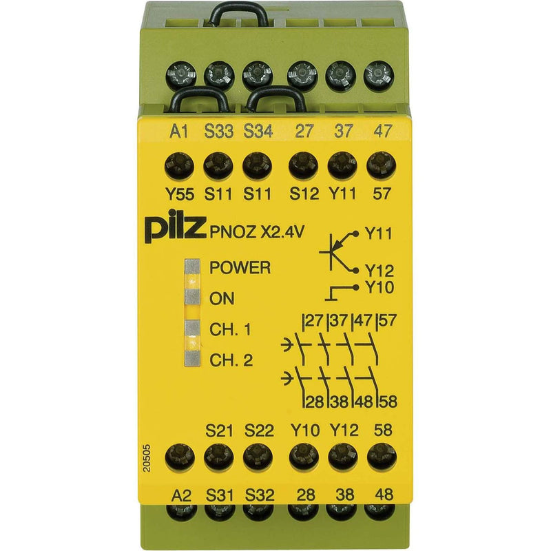 Pilz - Gerät zur Überwachung von sicherheitsgerichteten Stromkreisen Not-Aus-Schaltgerät PNOZ X2.4V #774517 1/24VDC 4n/o 1so fix