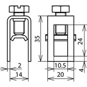 DEHN - Zubehör/Ersatzteile für Erdung und Blitzschutz Reihenklemme f.PAS RK95PAS 16-95 f.PAS St/galZn