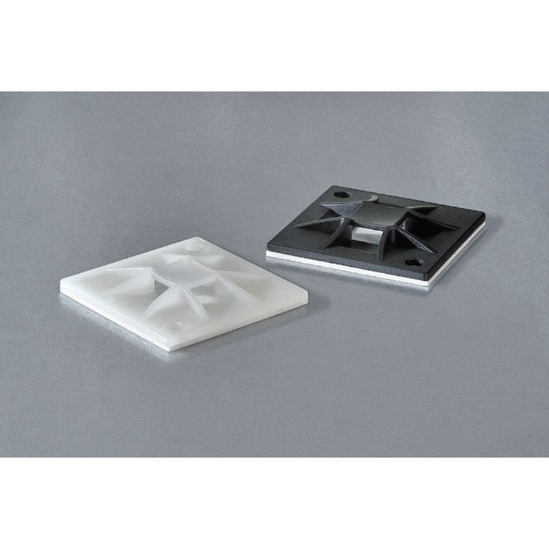 HellermannTyton - Befestigungssockel und -element für Kabelbinder Montagesockel QM20-PA66-BK-C1 20x20mm schwarz − 100 Stück