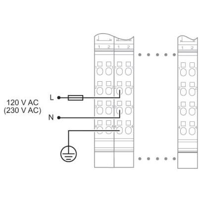 Phoenix Contact - Feldbus, Dez. Peripherie Einspeise- und Segmentmodul Inline-Einspeiseklemme IB IL 230 PWR IN-PAC mit Zubehör, 230 V