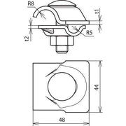 DEHN - Verbinder für Blitzschutz MV-Klemme MVK81016FRM10X40V2A NIRO f. Rd 8-10/16