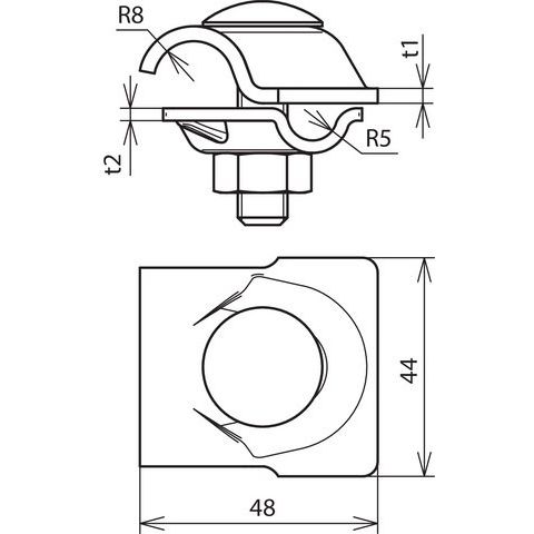 DEHN - Verbinder für Blitzschutz MV-Klemme MVK81016FRM10X40V2A NIRO f. Rd 8-10/16