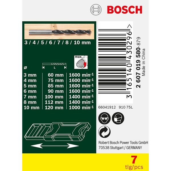 Bosch - Bohrer-Set Mini-X-Line-Holzbohrer-Set 2607019580 7-teilig
