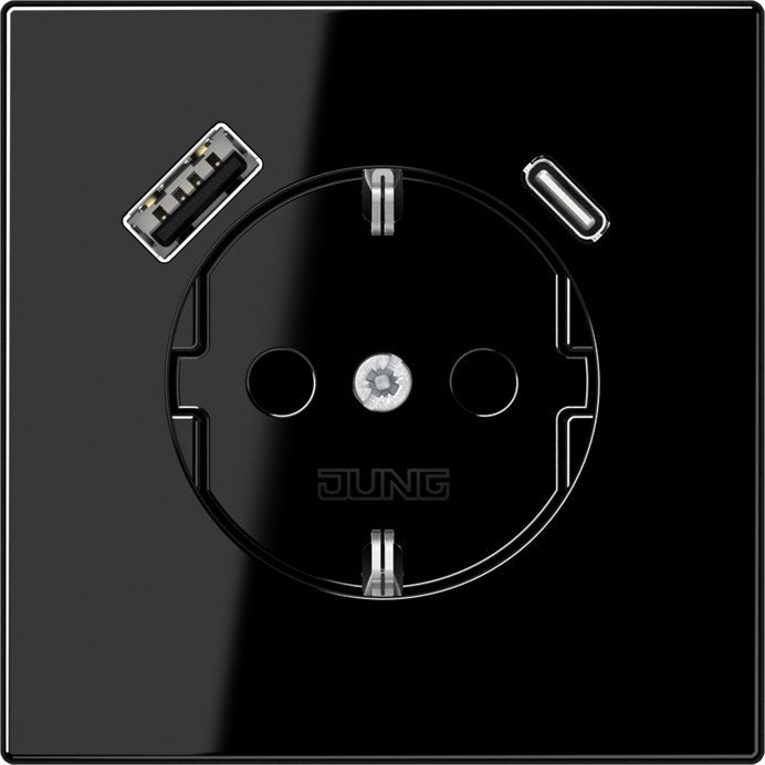 Jung - Steckdose SCHUKO Steckdose LS 1520-15 CA SW mit USB Typ AC