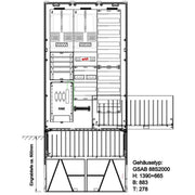 GSAB Elektrotechnik - Zähler-Komplettschrank Zähleranschlußsäule 25.88.1P21V8 eon Bayern 2 Zähler