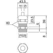 OBO Bettermann - Kabelverschraubung Verschraubung V-TEC PG29 MS − 20 Stück