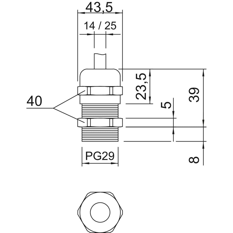 OBO Bettermann - Kabelverschraubung Verschraubung V-TEC PG29 MS − 20 Stück
