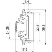 OBO Bettermann - Kabeleinsteckstutzen Einsteckdichtung EDVS M32 LGR bis 25,5mm − 50 Stück