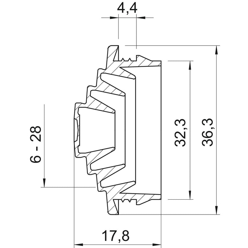 OBO Bettermann - Kabeleinsteckstutzen Einsteckdichtung EDVS M32 LGR bis 25,5mm − 50 Stück