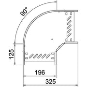 OBO Bettermann - Bogen für Kabelrinne Bogen 90 Grad RB 90 120 FS 110x200 bandverzinkt − 1 Stück