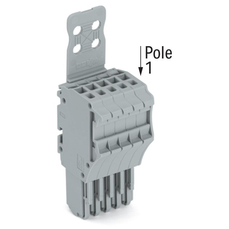 WAGO - Ein- und mehrpolige Klemmenleiste 1-Leiter-Federleiste 2020-105/133-000 CAGECLAMP,1,5mm²,gr − 50 Stück