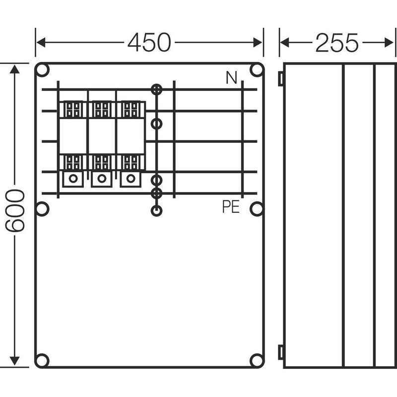 Hensel - Sicherungslasttrennschalter mit Gehäuse Mi-NH-Sicherungsgehäuse Mi 6676 1xNH2 3p., 400A, 5p