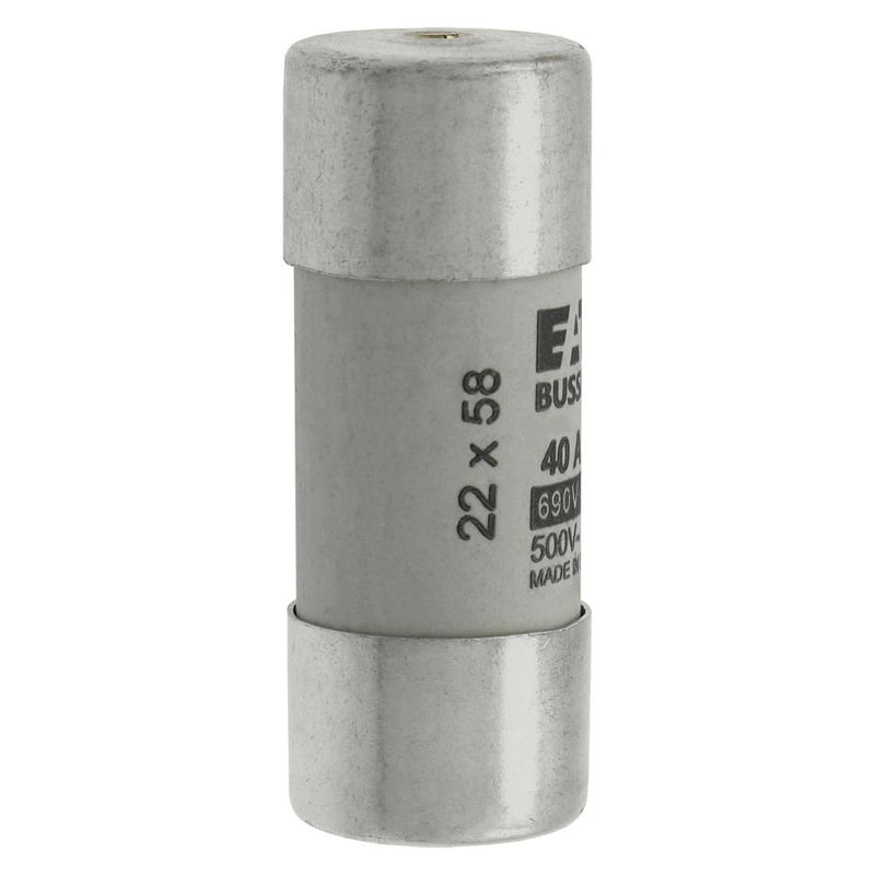 Eaton - Zylindrische Sicherung Sicherungseinsatz Nieders. CYL GG 22,#C22G40S 40A AC 690V 80kA − 10 Stück