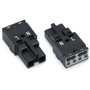 WAGO - Steckverbinder für steckbare Gebäudeinstallation Stecker 2-polig 770-212 Kod. A,schwarz − 100 Stück