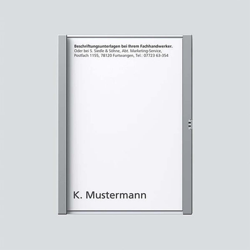 Siedle&Söhne - Zubehör/Ersatzteile für Türkommunikation Namensschild sil-met kpl. 200029037-00 f.TM 611-1 SM