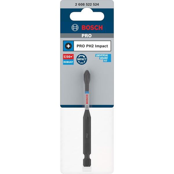 Bosch - Bit PRO Phillips Impact 2608522524 Bit, PH2, 90 mm