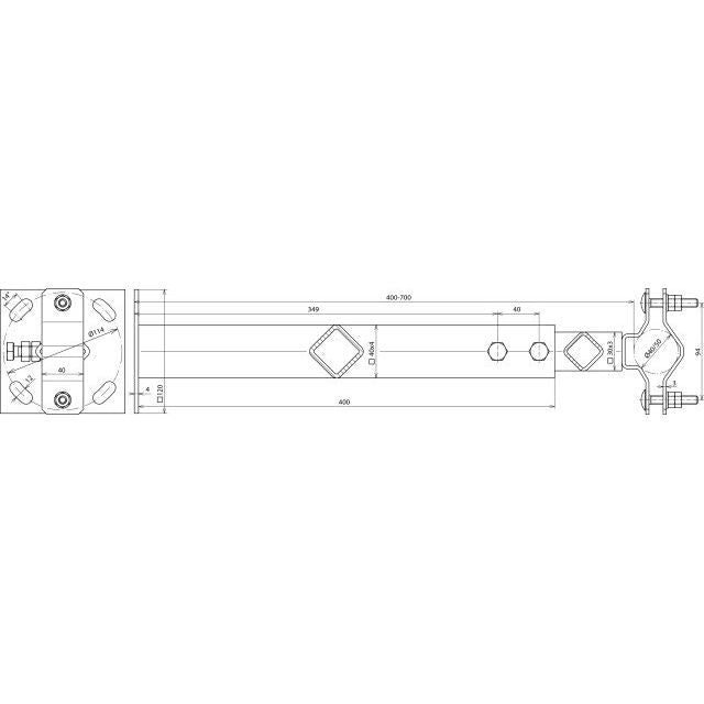 DEHN - Zubehör/Ersatzteile für Erdung und Blitzschutz Wandbefestigung WBD40.50V400700STTZN NIRO f.Rohre D40-50