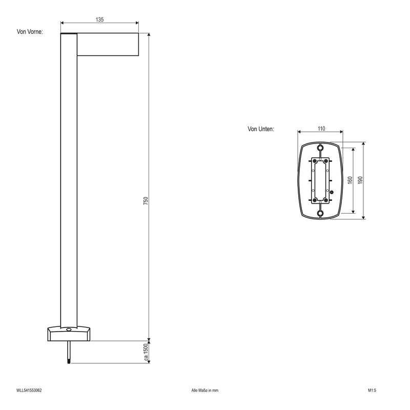 EVN Lichttechnik - Wegeleuchte LED-Wegeleuchte WLL541553062 IP44