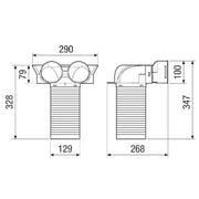Maico - Zubehör/Ersatzteile für Ventilatoren Umlenkstück MA-U2-90 2x, Nennweite 90