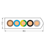 WAGO - Energiekabel < 1 kV, für ortsveränderlichen Einsatz Flachleitung 897-1651 5G16 mm²,lichtgrau