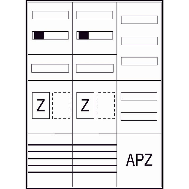 ABN - Zähler-Komplettschrank Zählerschrank S37EA222 eHZ 2Z 2R 1V1APZ
