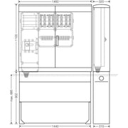 Hensel - Verteilerschrank für Energieversorgung Ladeverteiler Mi EV 22kW 8010 f.8 Ladep. a 22kW