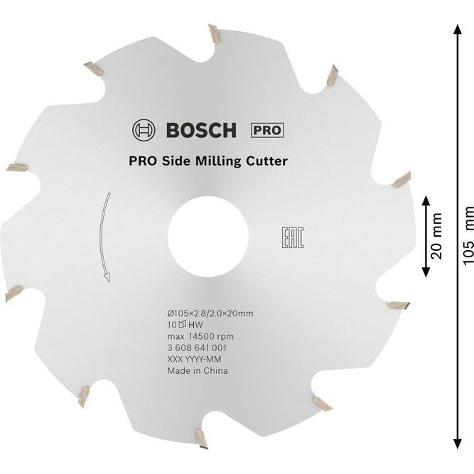 Bosch - Fräser PRO Scheibenfräser, 105 x 3608641001 20 x 2,8 mm 10 Zähne