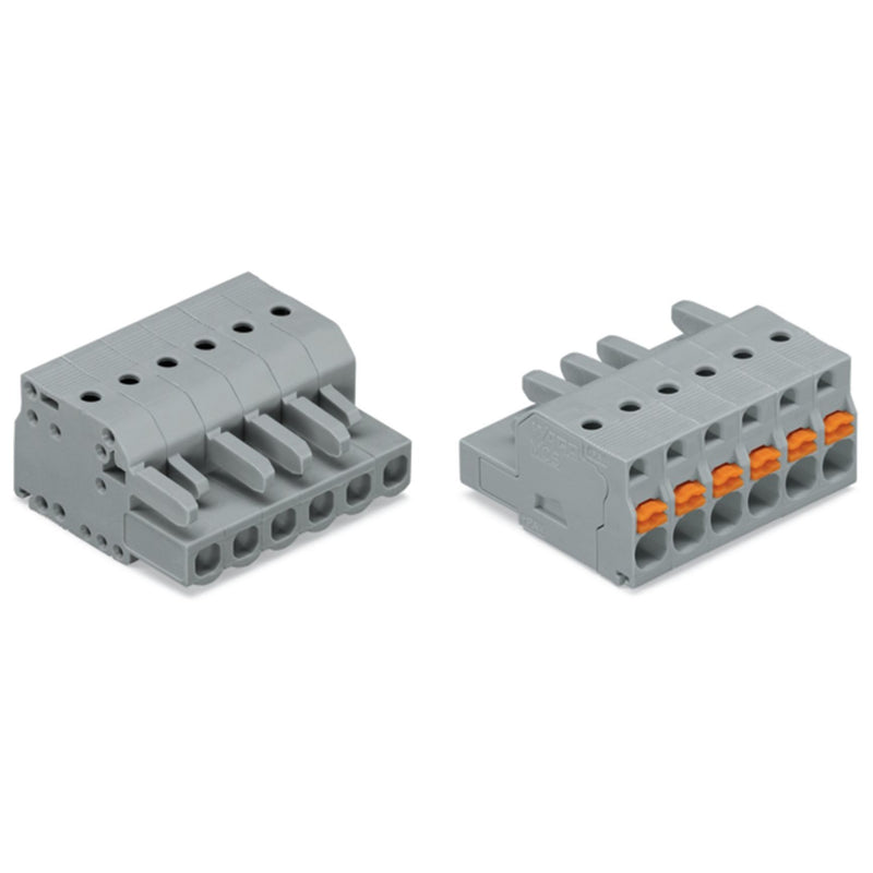 WAGO - Kabelsteckverbinder für Leiterplattensteckverbinder 1-Leiter-Federleiste 2231-108/026-000 Push-inCAGECLAMP,gr − 50 Stück