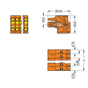 WAGO - Kabelsteckverbinder für Leiterplattensteckverbinder 2-Leiter-Federleiste 231-2309/026-000 CAGECLAMP,2,5mm²,or − 50 Stück
