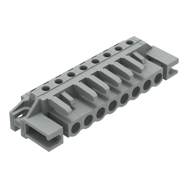 WAGO - Leiterplattensteckverbinder THT-Federleiste abgewink. 232-238/047-000 Rastermaß 5mm,grau − 50 Stück