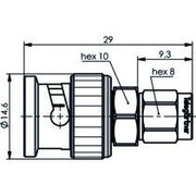 Telegärtner - Koax-Kupplung Adapter BNC-SMA (M-M) 100023638 − 5 Stück