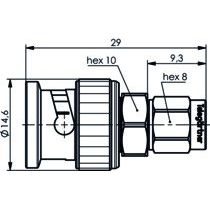 Telegärtner - Koax-Kupplung Adapter BNC-SMA (M-M) 100023638 − 5 Stück