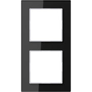 Jung - Abdeckrahmen Glasrahmen 2-fach sw AC 582 GL SW waage/senkrecht