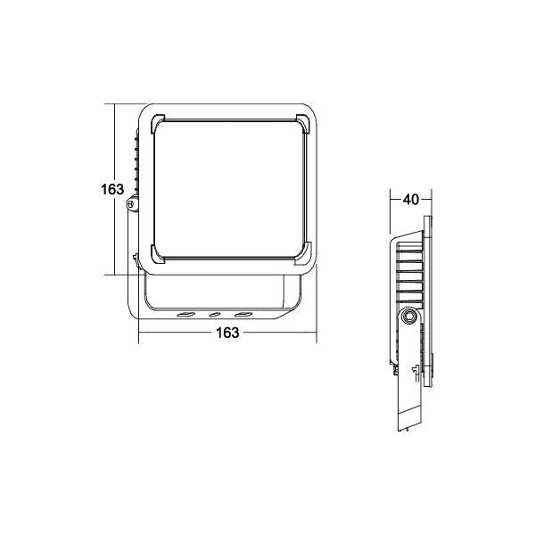 Brumberg Leuchten - Decken-/Wandleuchte LED-Fluter 60813183 50W, 3000K, sw