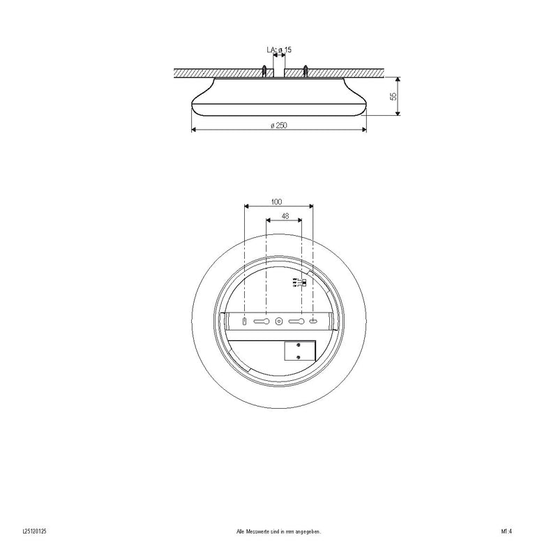 EVN Lichttechnik - Decken-/Wandleuchte LED-Anbauleuchte IP54 L25120125 3000K, 4000K, 5700K