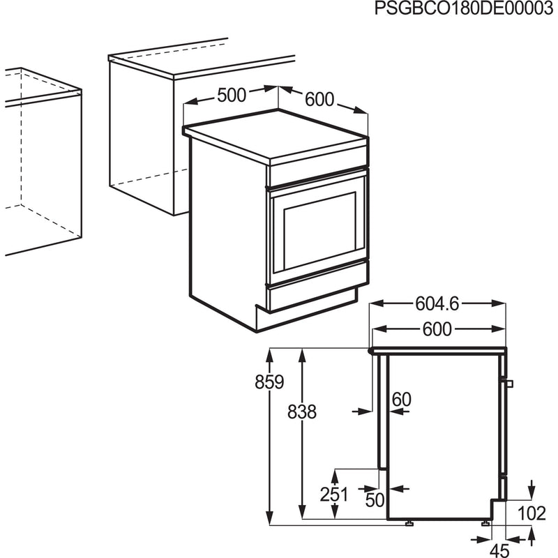 Electrolux AEG MDA - Herd Elektroherd CCB50090BW 50cm