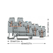 WAGO - Initiator/Aktor-Reihenklemme 4-Leiter-Initiatorenklemme 270-570 0,08-2,5mmq grau − 50 Stück
