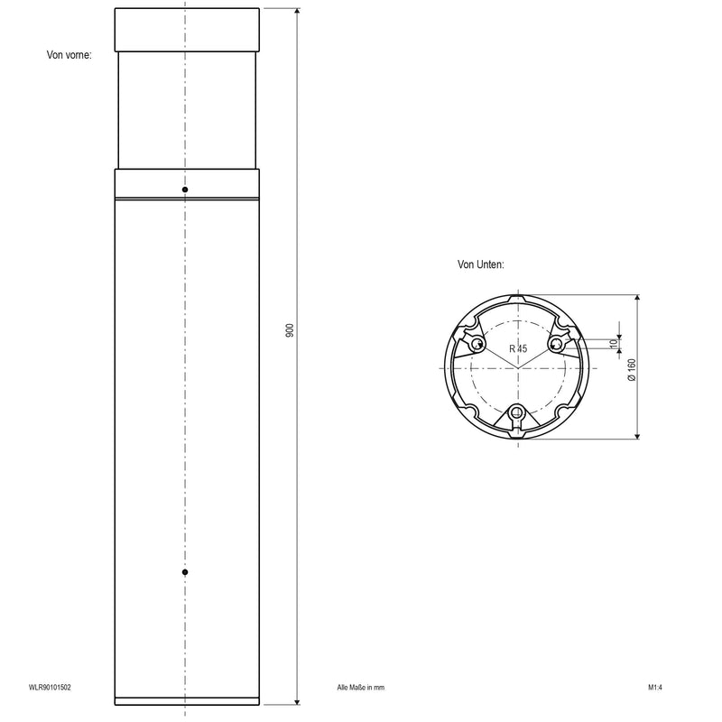 EVN Lichttechnik - Wegeleuchte LED-Wegeleuchte WLR90101502 3000K 900mm anth