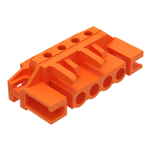 WAGO - Leiterplattensteckverbinder THT-Federleiste abgewink. 232-264/047-000 Maß 5,08mm,orange − 50 Stück