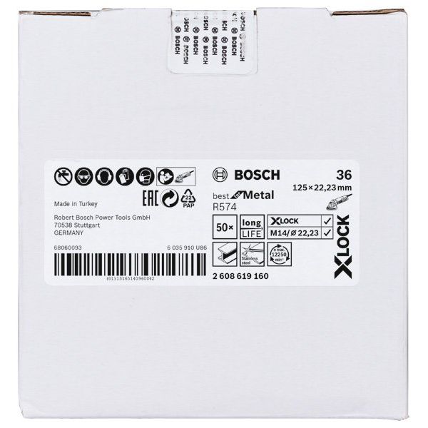 Bosch - Trenn-/Schleifscheibe PRO R574 X-Lock 2608619160 Fiberscheibe 125 mm