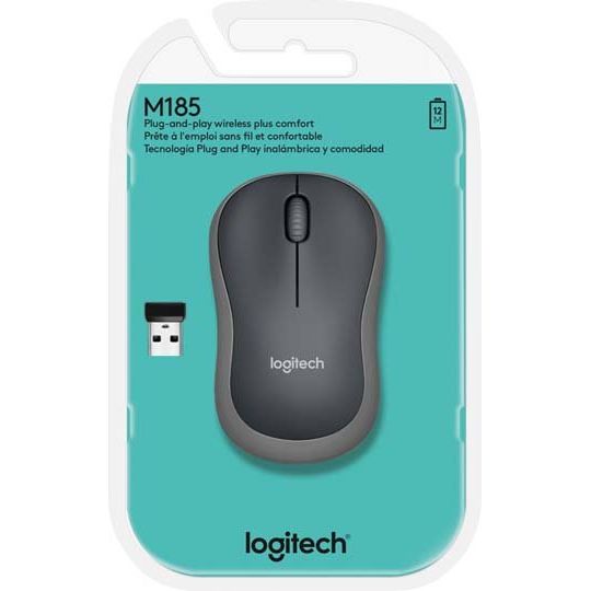 Logitech - Computermaus Maus Wireless M185 gr USB,1000dpi