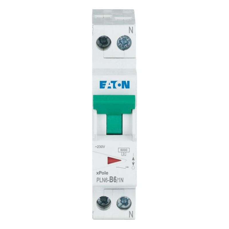 Eaton - Leitungsschutzschalter PLN6-B6/1N-DE 6 A, 1p+N,Steckkl. B