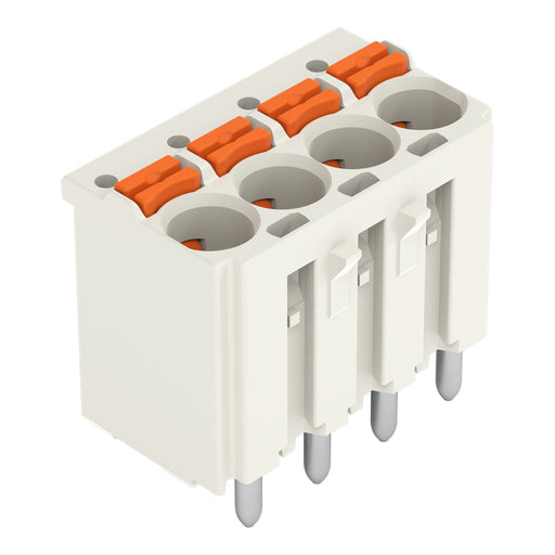 WAGO - Leiterplattensteckverbinder 1-Leiter-THR-Federleiste 2092-1174/200-000 CAGE CLAMP,lichtgrau − 200 Stück